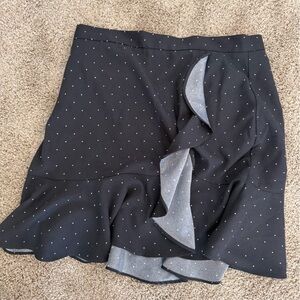 Banana Republic Navy and Gray Polka Dot Skirt